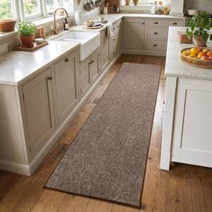 lot 5396 image: 2x6 CoffeeWhite Runner Rug Washable Non-Slip for Kitchen Hallway Bathroom
