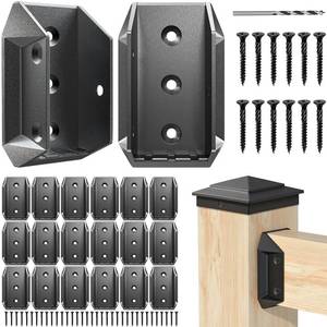 lot 5401 image: Toscoco 20 Pcs Heavy Duty ADC-12 Aluminum Deck Railing Brackets for 2x4 (Actual 1 � x 3 �) Wood Rail to Post Connection, Deck Railing Connectors with 125 Deck Screws for Wooden Stair Fence Railing