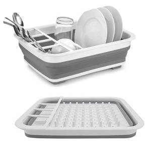 lot 5403 image: Collapsible Drying Basket & Portable Dish Drying Rack �� Comes with 6 Kitchen Scouring Pads, Ideal for Kitchen, RV, Camper and Travel Trailer