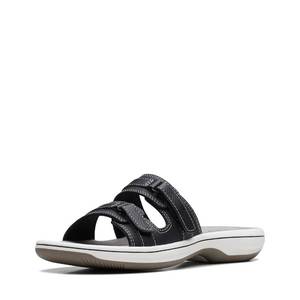 lot 5404 image: Clarks Cloudsteppers Womens Breeze Piper Slide Sandal, Black Synthetic, 10 Medium US