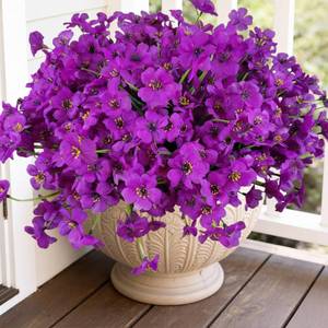 lot 5414 image: Geegoods 16 Bundles Purple Artificial Mums Flowers for Outdoors