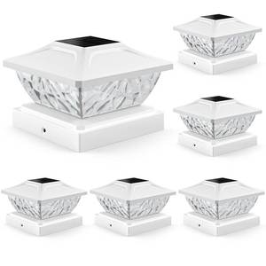lot 5419 image: ENSLI Solar Post Cap Lights Outdoor 6 Pack, 2 Modes Bright Fence Post Solar Lights Outdoor Waterproof, Deck Fence Post Cap Light Solar Powered for 4x4 4.5x4.5 5x5 Posts for Garden Decor