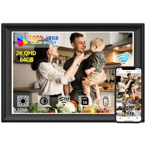 lot 5421 image: 11 Inch 2K 64GB WiFi 6 Digital Picture Frame - Frameo Photo Frame, Black