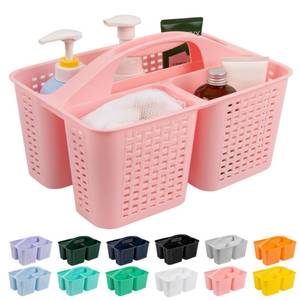lot 5425 image: Tiawudi Portable Shower Caddy, Caddy Organizer with Handle, Plastic Shower Basket Hold Soap, Shampoo, Hair Supplies and Beauty Products, Cleaning Supplies Organizer for Home, Dorm, Shelf and Cabinet (CRACKED)