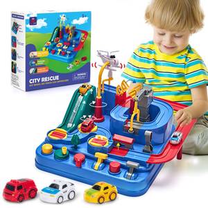 lot 5433 image: hahaland 3 Year Old Toys, Car Race Track City Rescue Toy Gifts for Boys 3-4