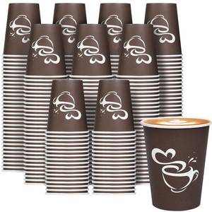 lot 5435 image: Clawsoff 400 Count 8 oz Paper Coffee Cups Disposable Hot Coffee Cups Brown