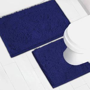 lot 10027 image: AINAHYVA Bathroom Rugs Chenille Bath mat 2 Piece Set, Super Absorbent, Strong PVC Non Slip Backing, Bath mats for Bathroom, Plush Shaggy, Thick, Machine Washable, Bathtub, Toilet.(Navy Blue)