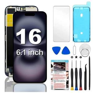lot 10048 image: Fixerman for iPhone 16 Screen Replacement 6.1 inch Full HD, 3D Touch LCD Display Digitizer Assembly with Repair Tools - Model A3288, A3287, A3081, A3286