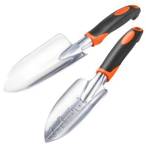 lot 10055 image: Garden Shovel Trowel Garden Tool Set, 2 Pack Heavy Duty Gardening Tools Set Include Wide Garden Trowel, Hand Shovel with Measurement Mark, Small Shovels for Gardening Digging Planting Transplanting