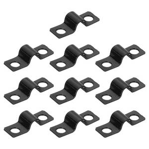 lot 10076 image: uxcell 100Pcs U-Shaped Pipe Clamp, 14 Inch(6mm) 2 Hole U-Tube Strap Clamp Heavy Duty Connector Bracket for Conduit Cables Wire Cord, Black