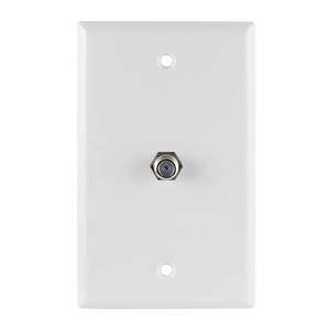 lot 10084 image: GE Coax Plate, 1-Port, Wall Mounted F-Type Connection for Coaxial Cable
