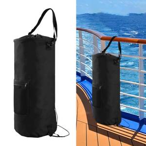 lot 10095 image: Boat Trash Can, Hanging Boat Garbage Can with Pocket, Fits 10-13 Gal Bags
