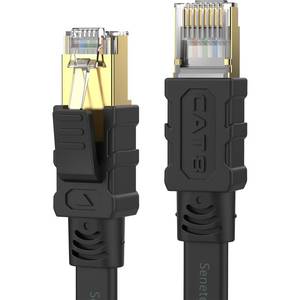 lot 10096 image: Senetem Cat 8 Ethernet Cable 100FT, 40Gbps Flat RJ45 LAN Network Cable