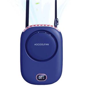 lot 10097 image: AOCOOLFAN Portable Neck Fan, Mini Small Personal Handheld Fan USB Rechargeable 3 Speed for Girls Boys Woman Eyelash Travel Home Office Outdoor (navy blue)