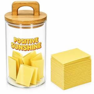 lot 10099 image: Bromjavol Memory Jar with 100 Blank Notes, Glass Keepsake Jars with Bamboo Lid and Handle, Positive Sunshine Love Notes Jar for Wishes, Gratitude Cards, Anniversary, Valentine Gift for Couples