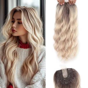 lot 10125 image: Lumhun 16Inch Hair Toppers for Women with Thinning Hair, Heat Resistant Fibre Synthetic 6.5 x 6.5 Base,Long Layered Topper for Women(Ombre Light Brown to Blonde,16inch)