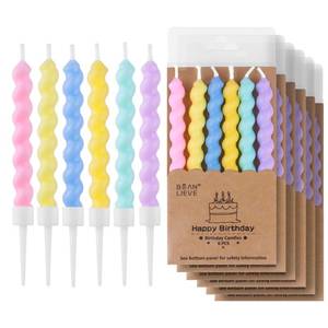 lot 10127 image: BEAN LIEVE 36-Count Birthday Candles - Rainbow Birthday Candle with Holders Colorful Spiral Long Cake Candles for Birthday Wedding & Lucky Party Cake Decorations
