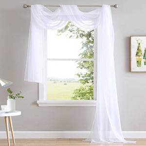 lot 10131 image: NICETOWN Sheer Canopy Bed Curtains Panels 216 - Home Decoration Sheer Voile Scarf Valance for Wedding (1 Panel, W60 x L216, White)