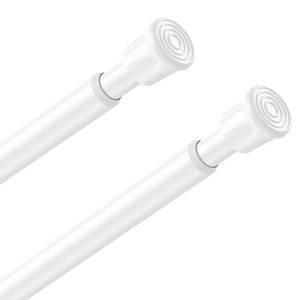 lot 10147 image: QINGYUN Spring Tension Curtain Rod 18-28 Inch, 2 Pack Tension Rods, White
