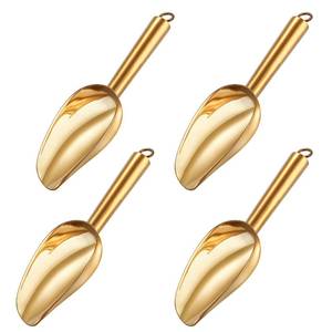 lot 10150 image: TeamFar Mini Scoop Set of 4, 3 Oz Small Ice Canister Candy Scoops - Gold