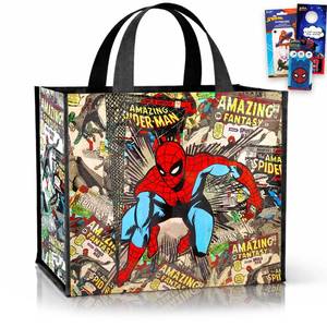 lot 10154 image: Spiderman Tote Bags, Bundle Extra Large Reusable Grocery Bag for Kids Adult