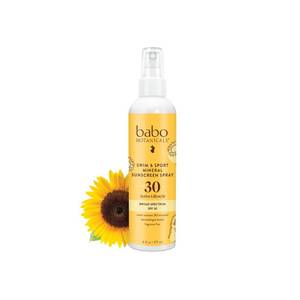 lot 10171 image: Babo Botanicals Swim & Sport Mineral Sunscreen Spray SPF 30 - Natural Zinc Oxide - Face & Body - For all ages - Dermatologist Tested - Cruelty-Free - Fragrance-Free - Water Resistant