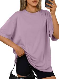 lot 10175 image: Trendy Queen Womens Oversized T-Shirts Short Sleeves Tops DarkPink XL
