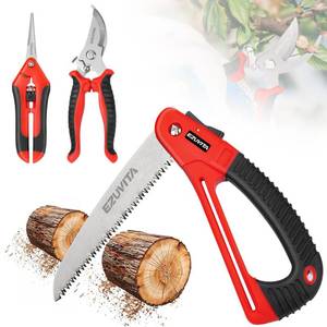 lot 10179 image: EZUVITA 3PC Gardening Tool Set, 7 inch Folding Saw, Pruner & Shears