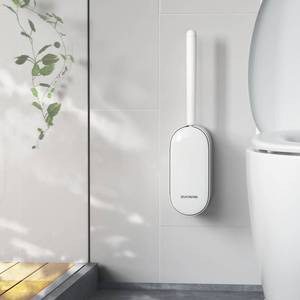 lot 13890 image: OSCIOSS Toilet Bowl Brush and Holder Set, White