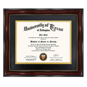 lot 13901 image: GraduationMall Diploma Frame Mahogany with Gold Beads 12x15