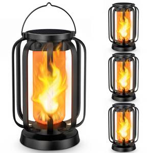 lot 13914 image: Hompavo Gen2 Solar Lanterns Outdoor Lights Flame Effect