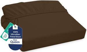 lot 13936 image: Royale Linens Fitted Sheet Queen Chocolate Microfiber