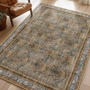 lot 13946 image: Phantoscope Washable Area Rug 6x9 Boho Floral