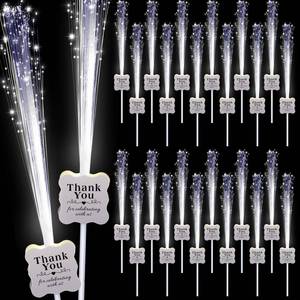 lot 13949 image: Tujoe LED Fiber Optic Glow Wands 50-Pack White