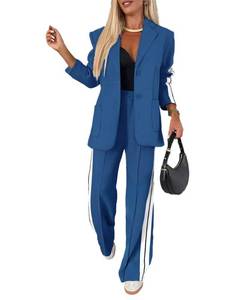 lot 13951 image: Chicme Womens 2 Piece Blazer & Wide Leg Pants Set, Medium