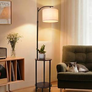 lot 13965 image: OUATER Floor Lamp with Walnut Wood Table