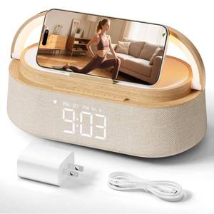 lot 13968 image: Freefish 6-in-1 Alarm Clock with Wireless Charger