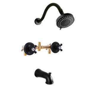 lot 13984 image: BEIYI 2 Handle Shower Faucet Set, Matte Black