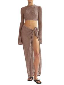 lot 14180 image: LANNEW Womens Crochet Beach Swimsuit Cover Up Set