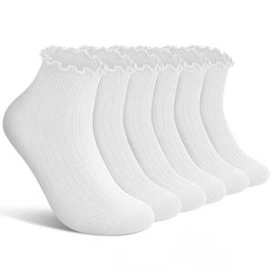 lot 14230 image: Wernies White Ruffle Socks Womens 6 Pairs Ankle