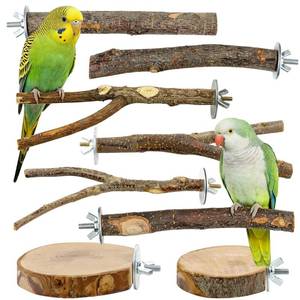 lot 14248 image: CZWESTC 8-Piece Natural Wood Bird Perches Set