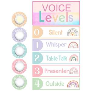 lot 14288 image: Glooglitter 5 Piece Voice Level Push Lights Classroom Set