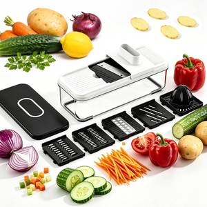 lot 14322 image: Solucky 7-in-1 Mandoline Vegetable Slicer with 5 Blades