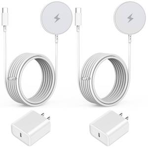 lot 14326 image: JUPAZIP Magnetic Wireless Charger 2-Pack 6ft Cable