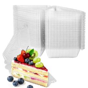lot 14408 image: 100Pcs Cake Slice Containers,Pie Containers for 6-8 Diameter Cake Slices