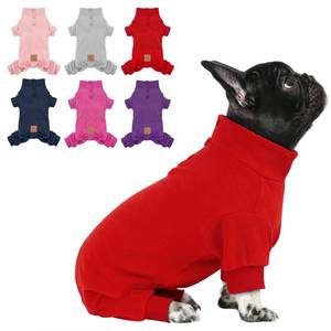 lot 14413 image: cyeollo Fleece Dog Pajamas Warm Dog Coats for Small Dogs Onesie, Red, M