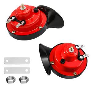 lot 14418 image: BLAU GRUN 2PCS 12V Waterproof Air-Electric Snail Horn Kit, Red
