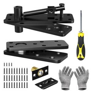 lot 14433 image: Hidden Door Hinge, 620LBS Load-Bearing Heavy Duty Stainless Steel Pivot Hinge, Door Hinge Kit 360°Rotation, Black Hidden Door Hinges Invisible for Secret Door and Hidden Door Bookcase