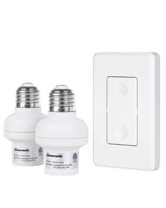 lot 14434 image: DEWENWILS Remote Control Light Bulb Socket, E26 E27 Bulb Base, No Wiring