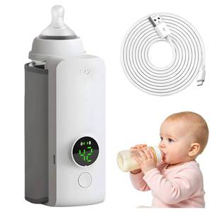 lot 14438 image: Portable Bottle Warmer, Rapid Warming with Battery-Powered Temperature Display for Travel, Waterless Milk Warming for Comfortable Baby Feeding On The Go